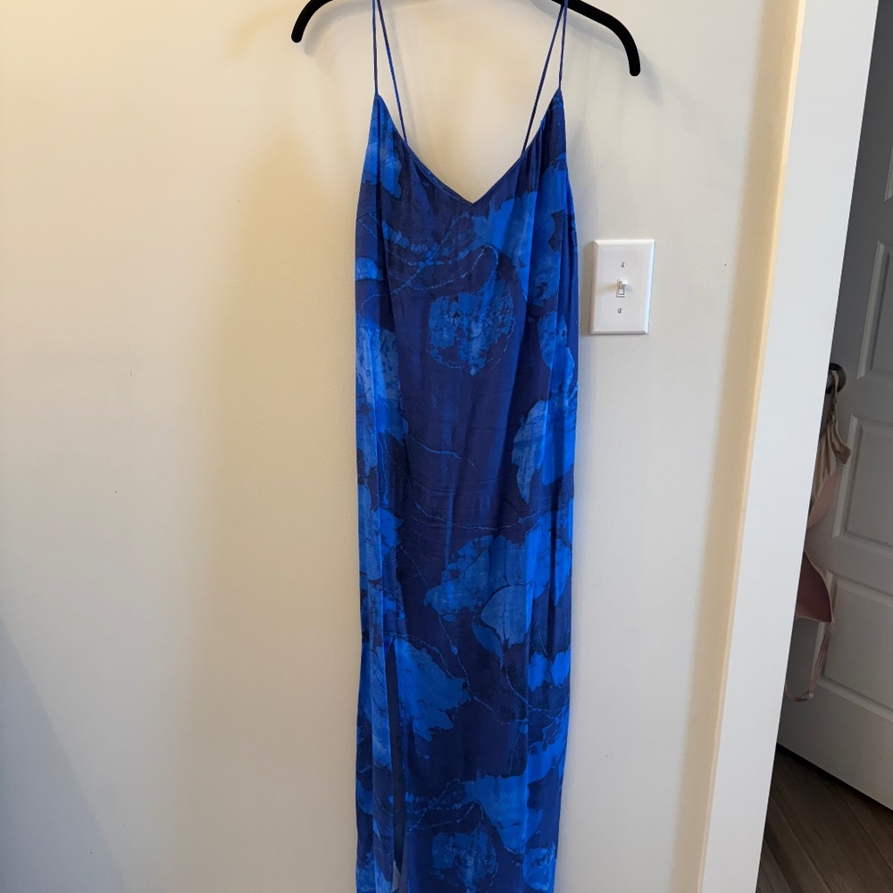 Blue 'Tie Dye' Maxi Dress - Sleeveless - Size 6 or Medium